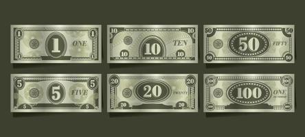 Fake Paper Money Elements vector