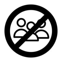 crowd not allowed icon, healthcare and medical icon. vector