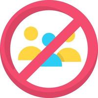 crowd not allowed icon, healthcare and medical icon. vector