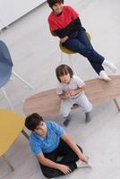 boys in a new modern home photo
