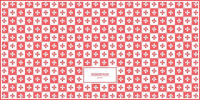 checkered plate with flower pattern inside vector