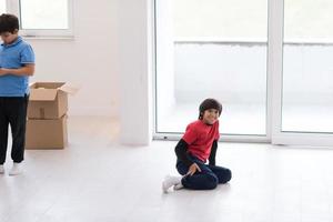 boys in a new modern home photo