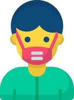 wearing face mask icon, healthcare and medical icon. vector