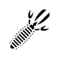 accesorio de pesca de cebo blando icono de glifo ilustración vectorial vector