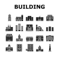 Building Architecture Collection Icons Set Vector