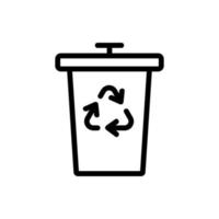 ilustración de contorno de vector de icono de residuos de reciclaje