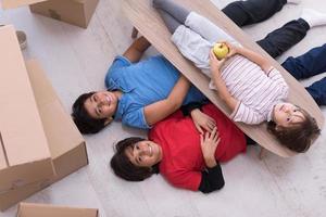 boys with cardboard boxes around them top view photo