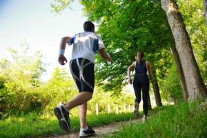 Young couple jogging photo