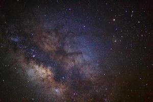 The center of the milky way galaxy, Long exposure photograph,with grain photo