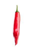 red chili or chilli cayenne pepper isolated on white background photo