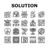 Solution Business Problem Task Icons Set Vector