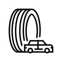 Ilustración de vector de icono de línea de neumáticos de pasajeros