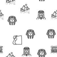 Egypt Country Monument Excursion Vector Seamless Pattern