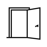 inside opened door line icon vector illustration