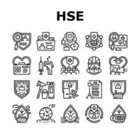 Health Safety Environment Hse Icons Set Vector