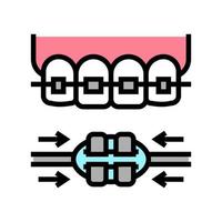 work process tooth braces color icon vector illustration