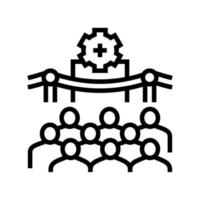 manufacturing process introduction line icon vector illustration