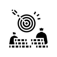 money earning target glyph icon vector illustration