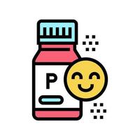 botella con probióticos para el cuidado de la salud icono de color ilustración vectorial vector