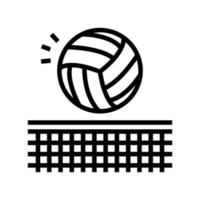 voleibol deporte juego línea icono vector ilustración