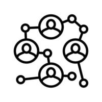 chain of businessmen shareholders line icon vector illustration