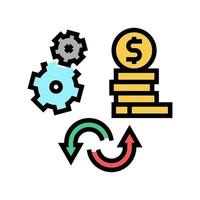 work to money converter color icon vector illustration