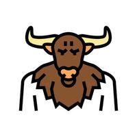 minotaur ancient greece color icon vector illustration