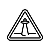 alien abduction warning line icon vector illustration