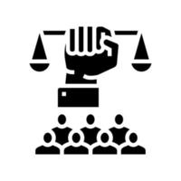 ilustración de vector de icono de glifo de justicia social