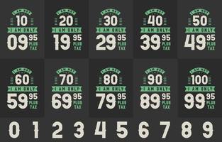 Birthday design bundle. Retro Vintage Birthday Typography bundle. I'm not 10, 20, 30, 40, 50, 60, 70, 80, 90, 100.
