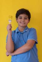 Portrait of a happy young boy painter photo