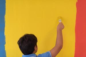 Portrait of a happy young boy painter photo