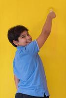 Portrait of a happy young boy painter photo