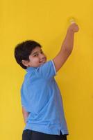Portrait of a happy young boy painter photo
