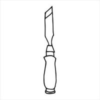 Vector drawing in doodle style. bit, chisel. construction tool, hand work
