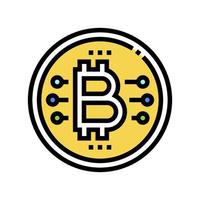 bitcoin coin ico color icon vector illustration