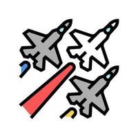 ilustración de vector de icono de color de desfile de aviación