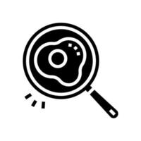 cooking frying egg glyph icon vector illustration