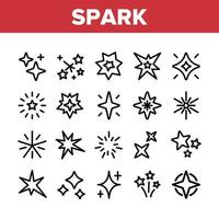 Spark And Sparkle Star Collection Icons Set Vector