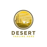 Desert Logo Template. Desert Logotype Isolated. Desert Vector Illustration.