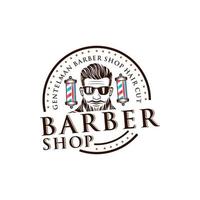 Gentleman barber shop vintage logo design vector