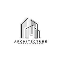 diseño de logotipo de arquitectura, plantilla de diseño de marca de empresa de construcción vectorial. plantilla de logotipo de vector de arquitecto y construcción