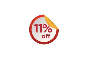 11 discount, Sales Vector badges for Labels, , Stickers, Banners, Tags, Web Stickers, New offer. Discount origami sign banner.