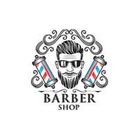 caballero barbería diseño de logotipo vintage vector