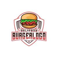 plantilla de vector de diseño de logotipo de hamburguesa. logotipo de comida rápida