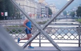 handsome senior man  jogging photo