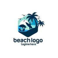 plantilla de vector de logotipo de playa