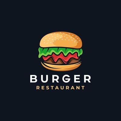Burger logo design vector template. Fast Food Logo