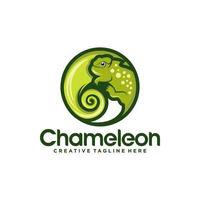 Chameleon mascot logo design vector illustration