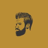 Beard barber logo design vector template